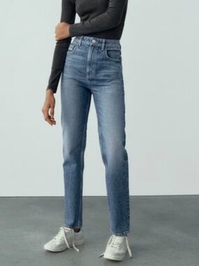 Zara straight leg high waist jeans